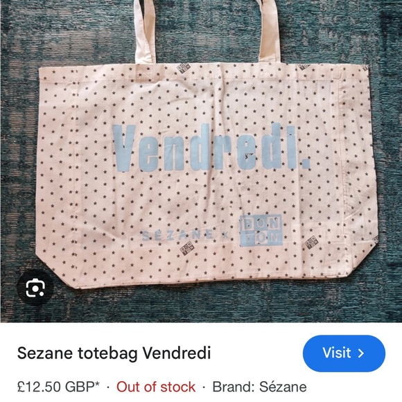 COPY - Brand new Sézane totebag polka dotted with words “Vendredi “. - Picture 13 of 13